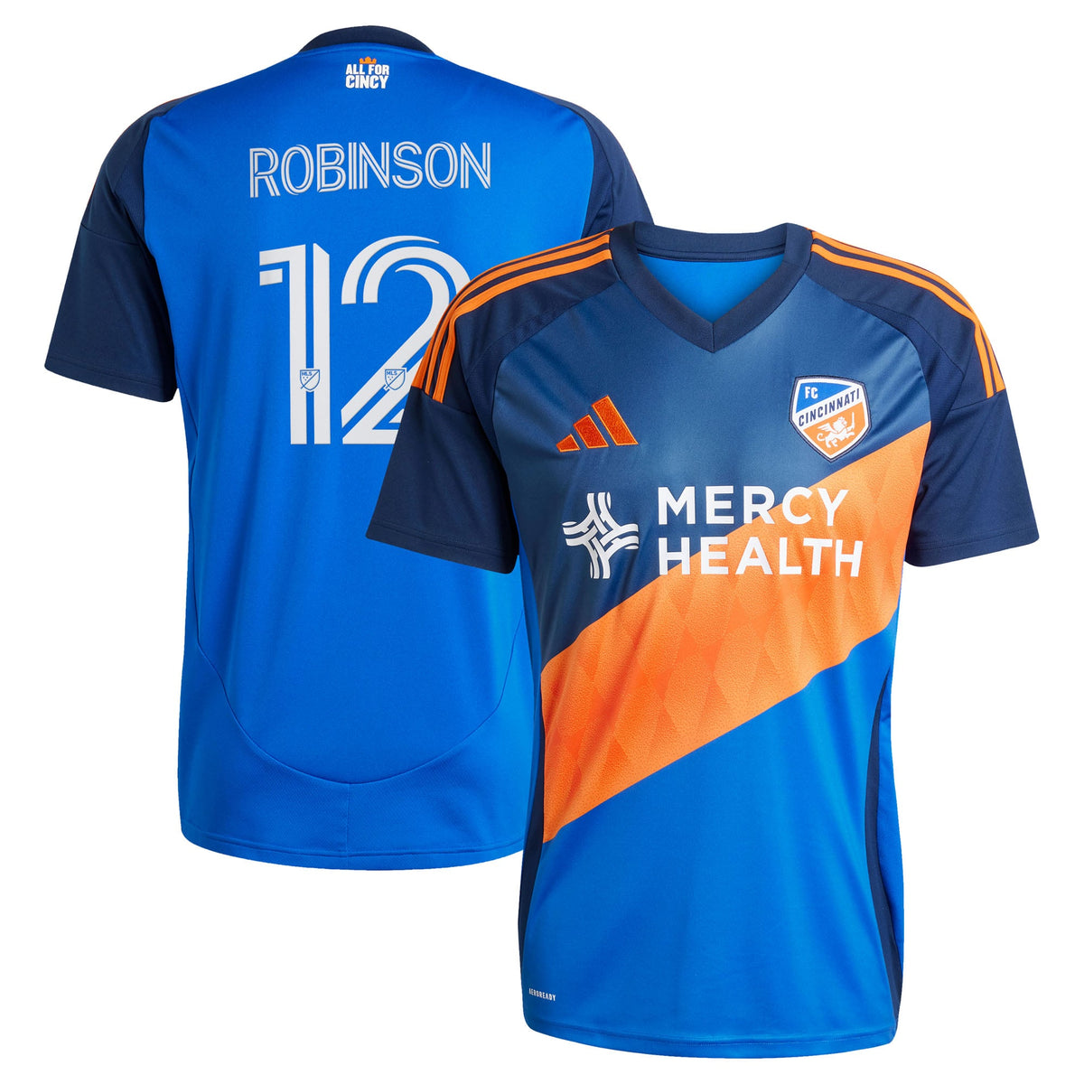 Men's FC Cincinnati Miles Robinson Blue 2025 Orange and Blue Legacy Kit Replica Player Jersey