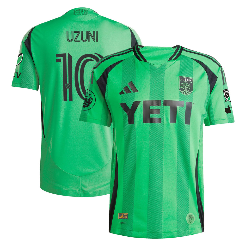 Men's Austin FC Myrto Uzuni Green 2025 The Heartbeat On-Field Authentic Jersey