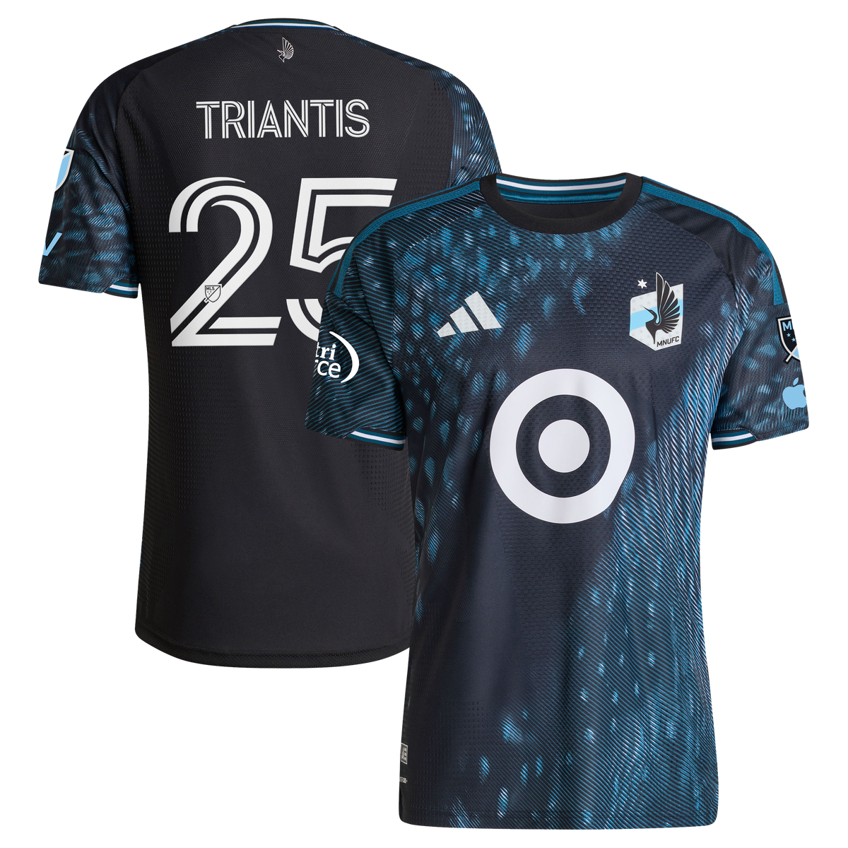 Men's Minnesota United FC Nectarios Triantis Black 2026 The Decade Kit On-Field Authentic Patch Jersey