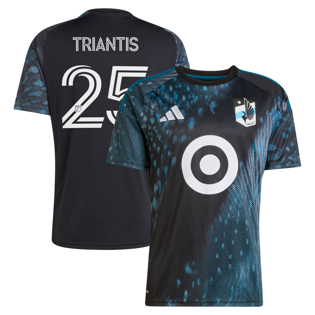 Men's Minnesota United FC Nectarios Triantis Black 2026 The Decade Kit Replica Jersey