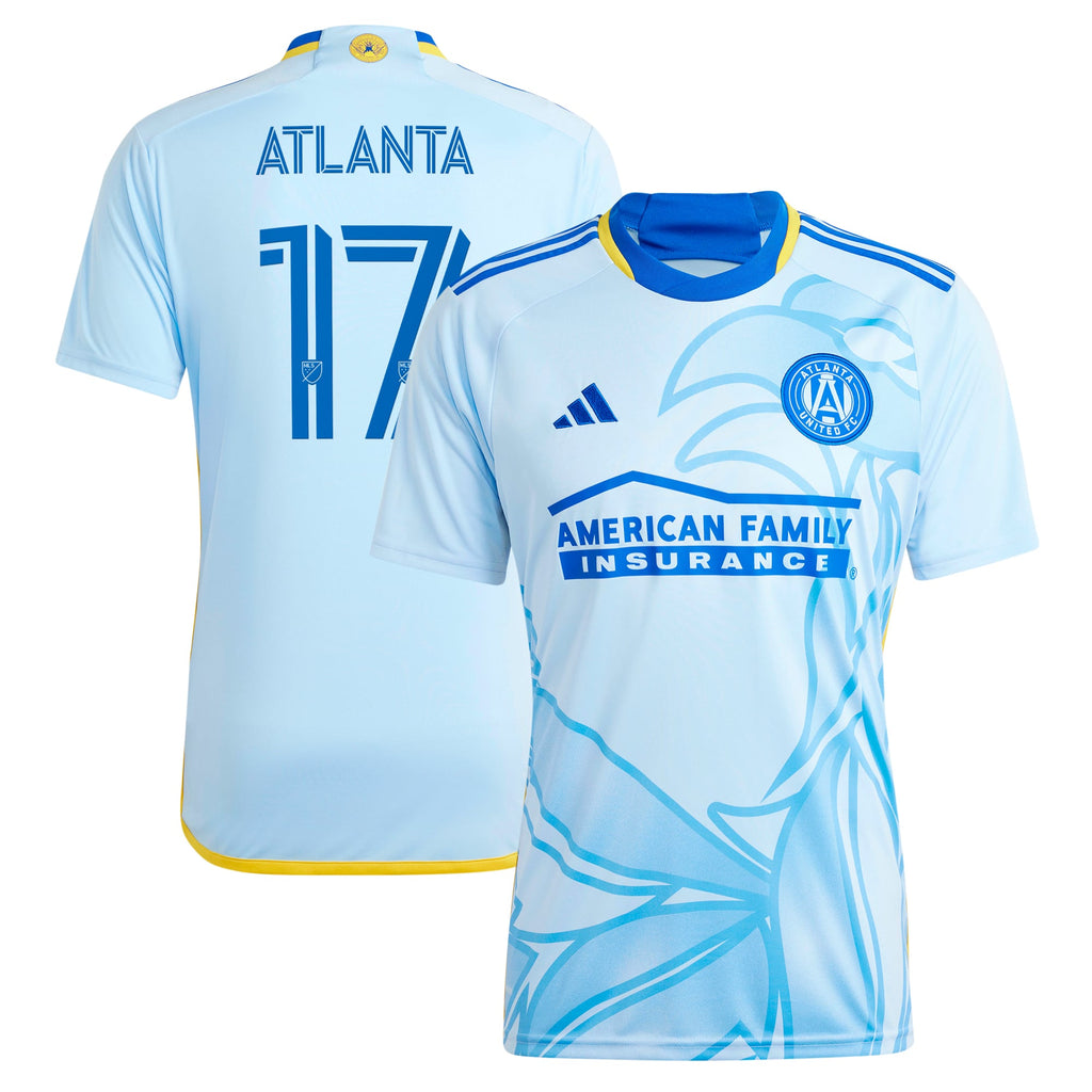 Men's Atlanta United FC #17 Light Blue 2024 The Resurgens Kit Replica Player Jersey