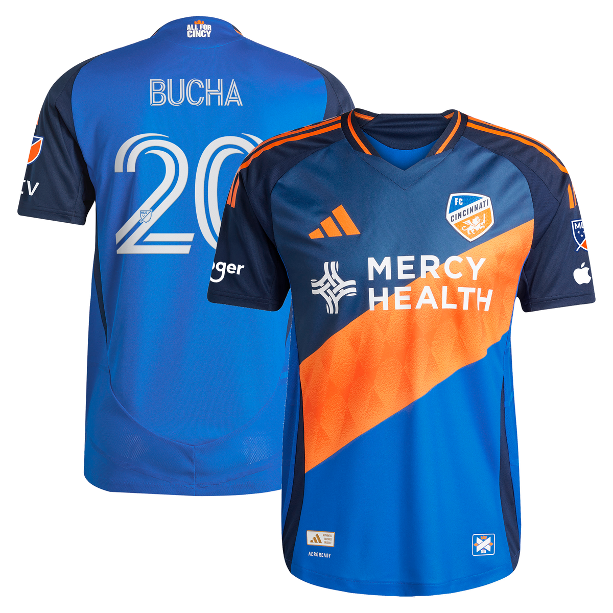 Men's FC Cincinnati Pavel Bucha Blue 2025 Orange and Blue Legacy Kit On-Field Authentic Jersey