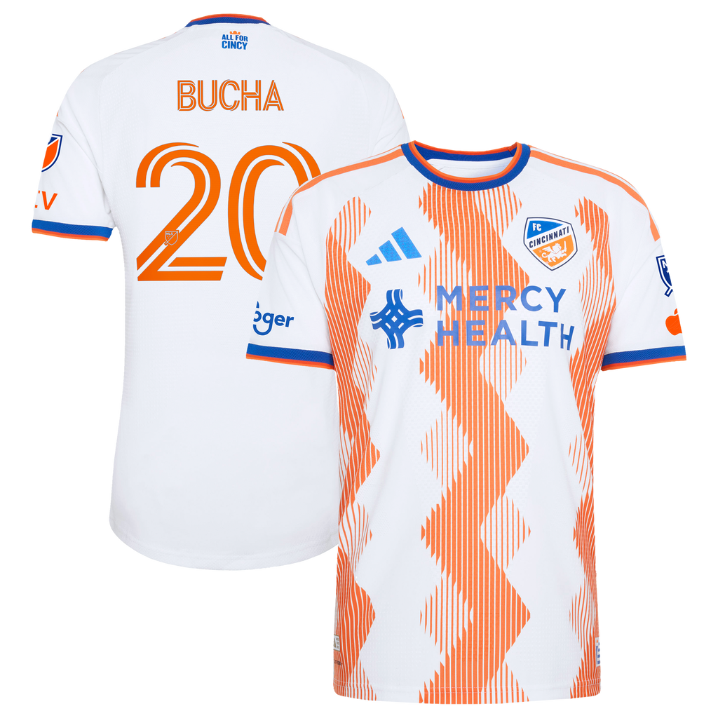 Men's FC Cincinnati Pavel Bucha White 2026 The Seven Hills Kit On-Field Authentic Patch Jersey