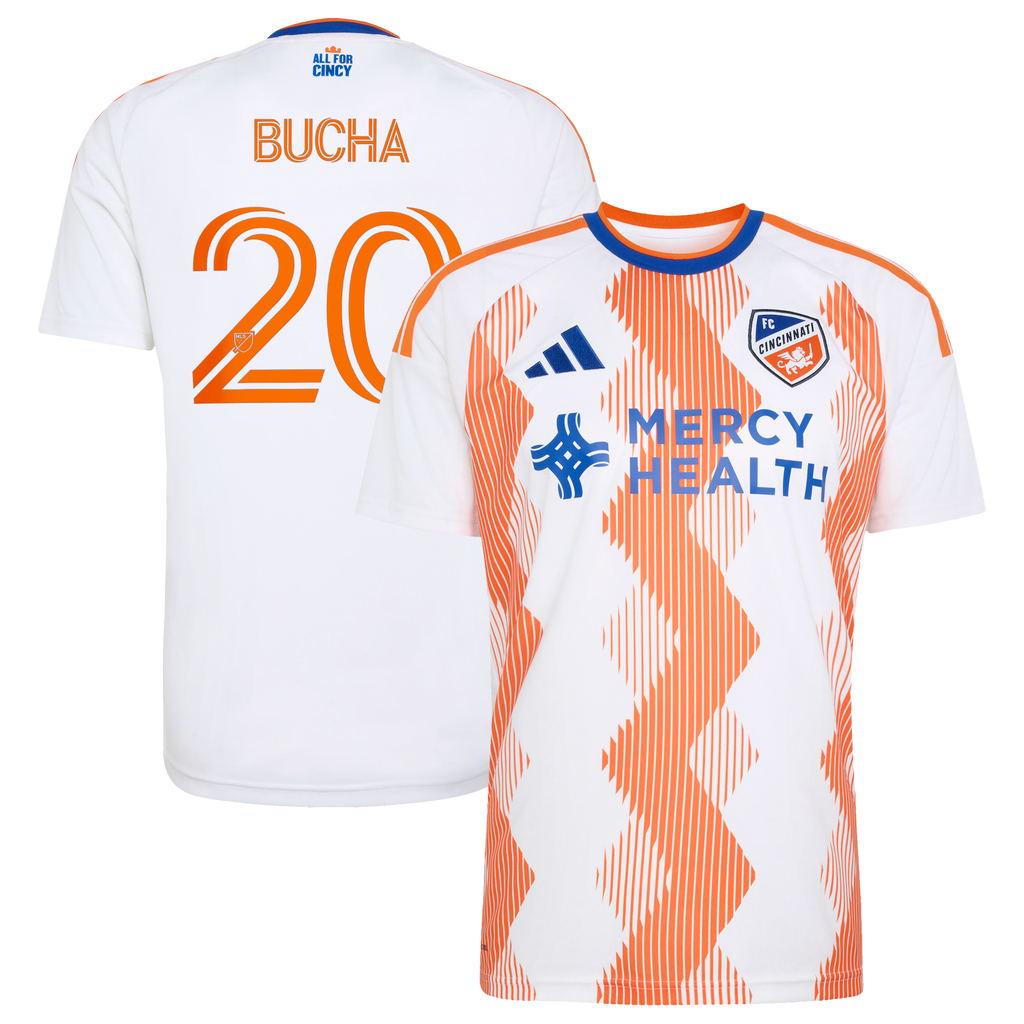 Men's FC Cincinnati Pavel Bucha White 2026 The Seven Hills Kit Replica Jersey