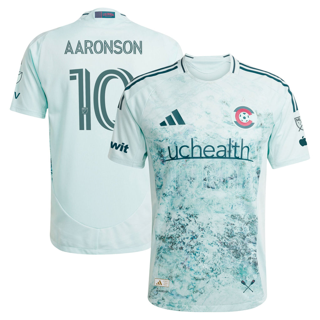 Men's Colorado Rapids Paxten Aaronson Green 2025 Headwaters On-Field Authentic Jersey