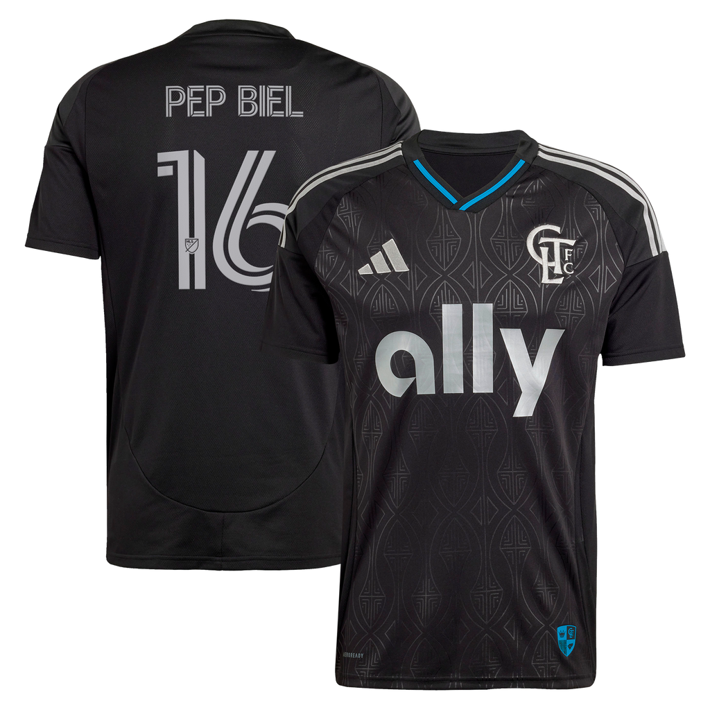 Men's Charlotte FC Pep Biel Black 2025 Fortress Kit Replica Jersey