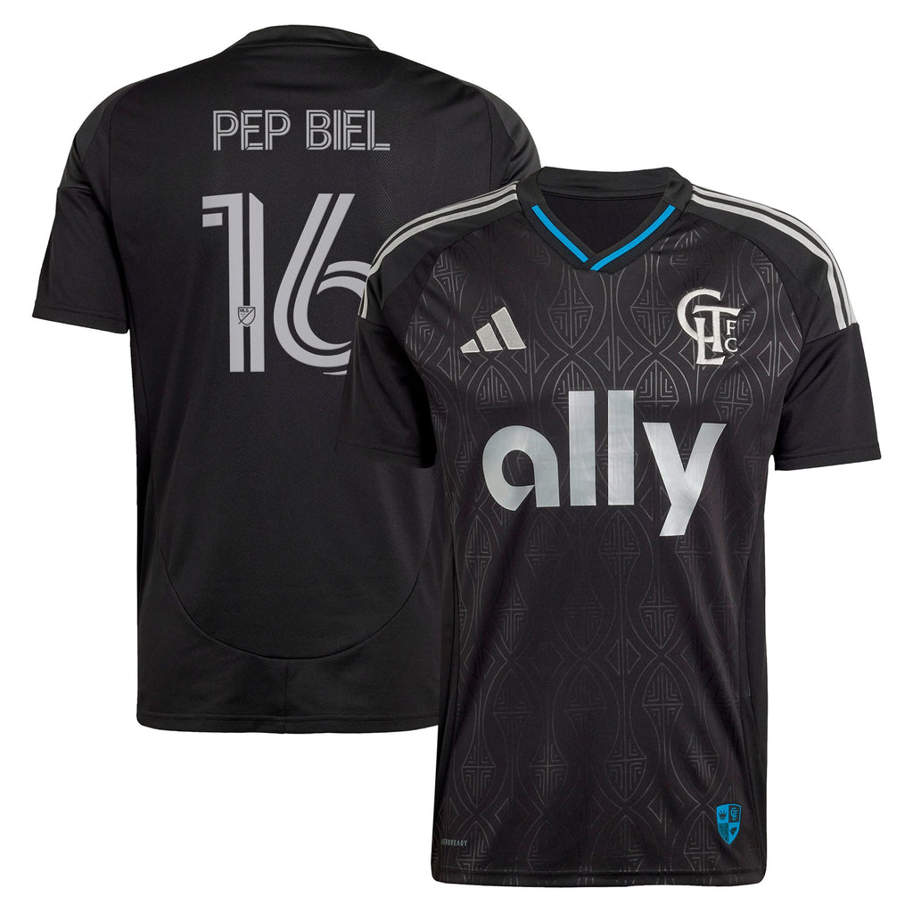 Men's Charlotte FC Pep Biel Black 2025 Fortress Kit Replica Jersey