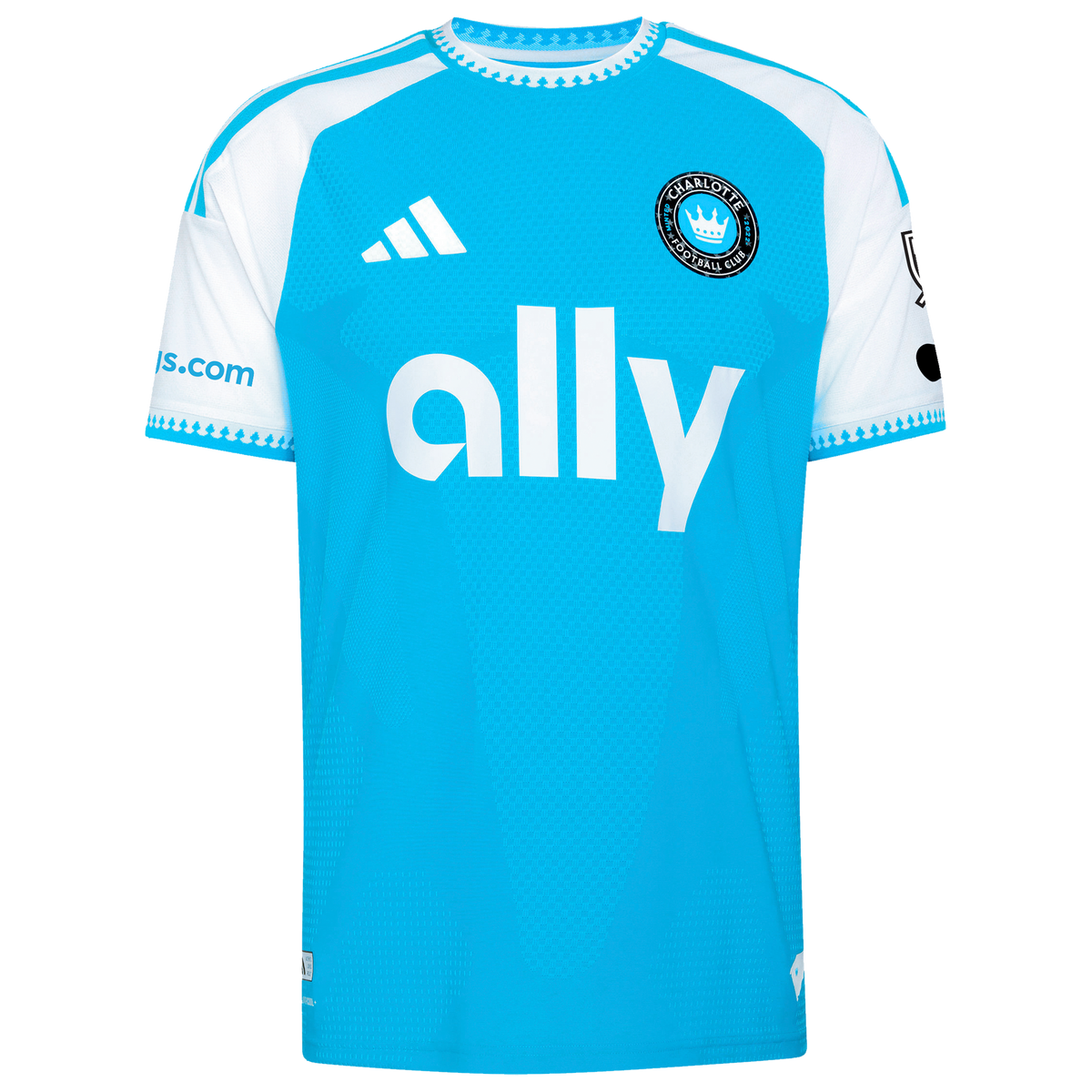 Men's Charlotte FC Pep Biel Blue 2026 Carolina Kit: Crowns Up On-Field Authentic Patch Jersey