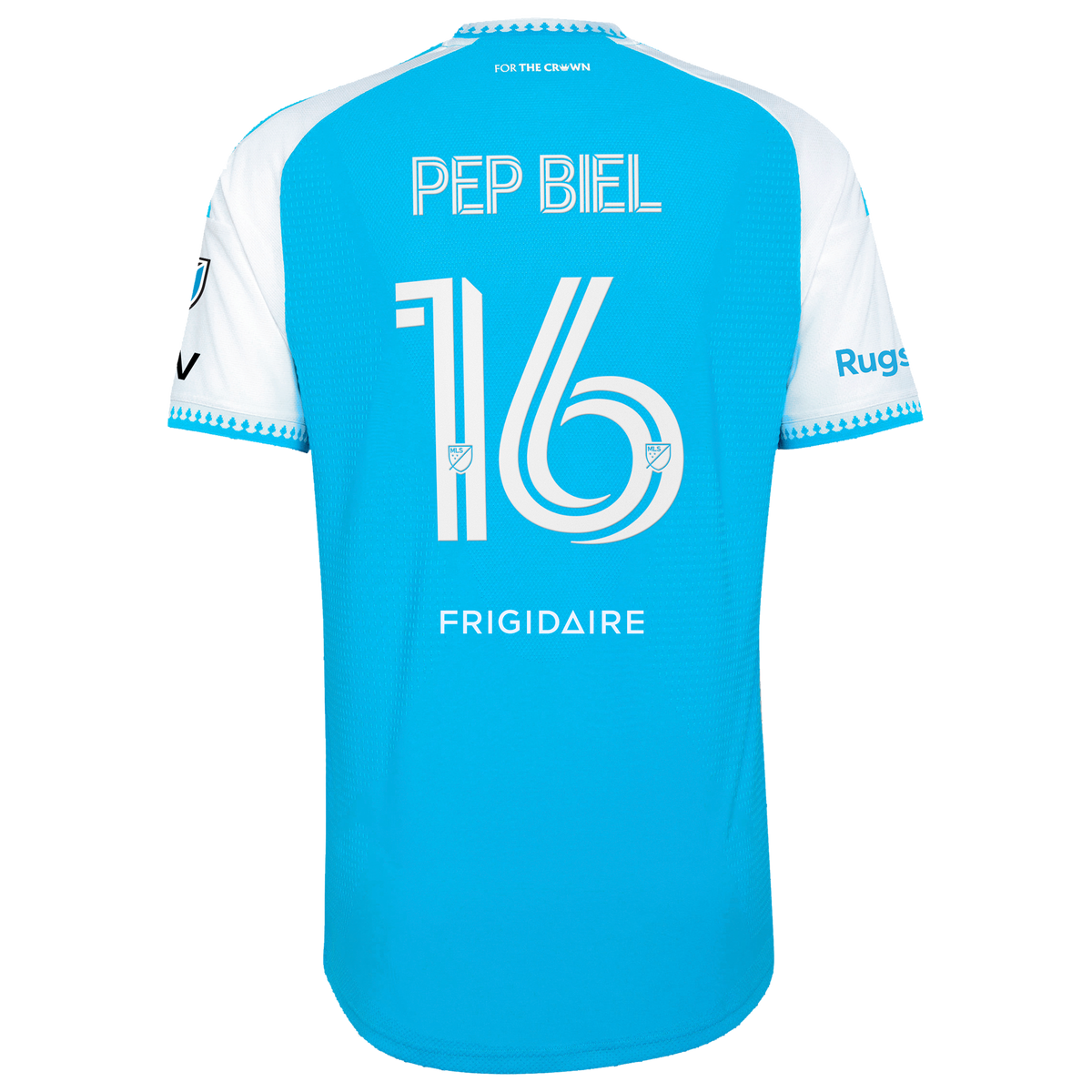 Men's Charlotte FC Pep Biel Blue 2026 Carolina Kit: Crowns Up On-Field Authentic Patch Jersey
