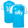 Men's Charlotte FC Pep Biel Blue 2026 Carolina Kit: Crowns Up On-Field Authentic Patch Jersey