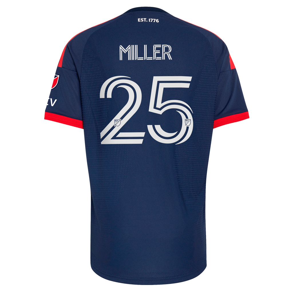 Men's New England Revolution Peyton Miller Blue 2026 Independence Day On-Field Authentic Patch Jersey