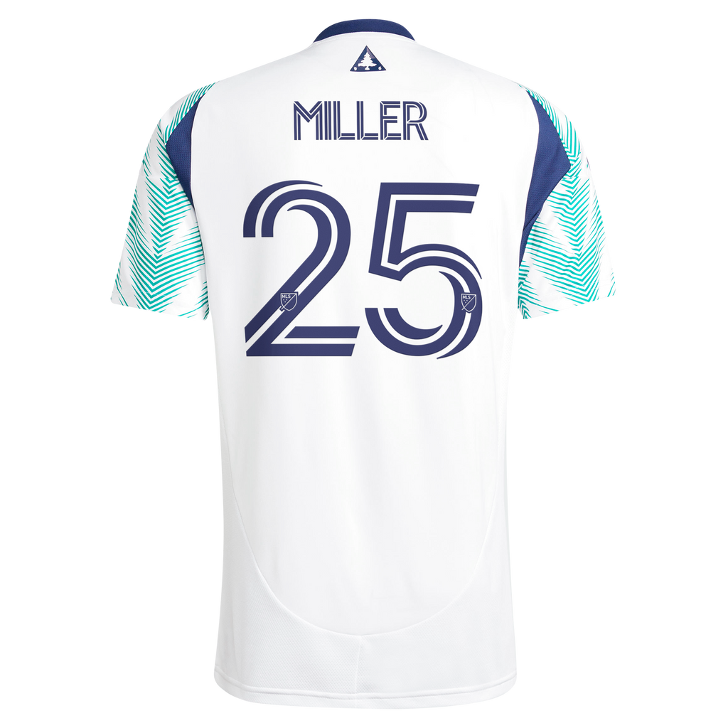 Men's New England Revolution Peyton Miller White 2025 Eastern White Pine X Flag of New England Replica Jersey
