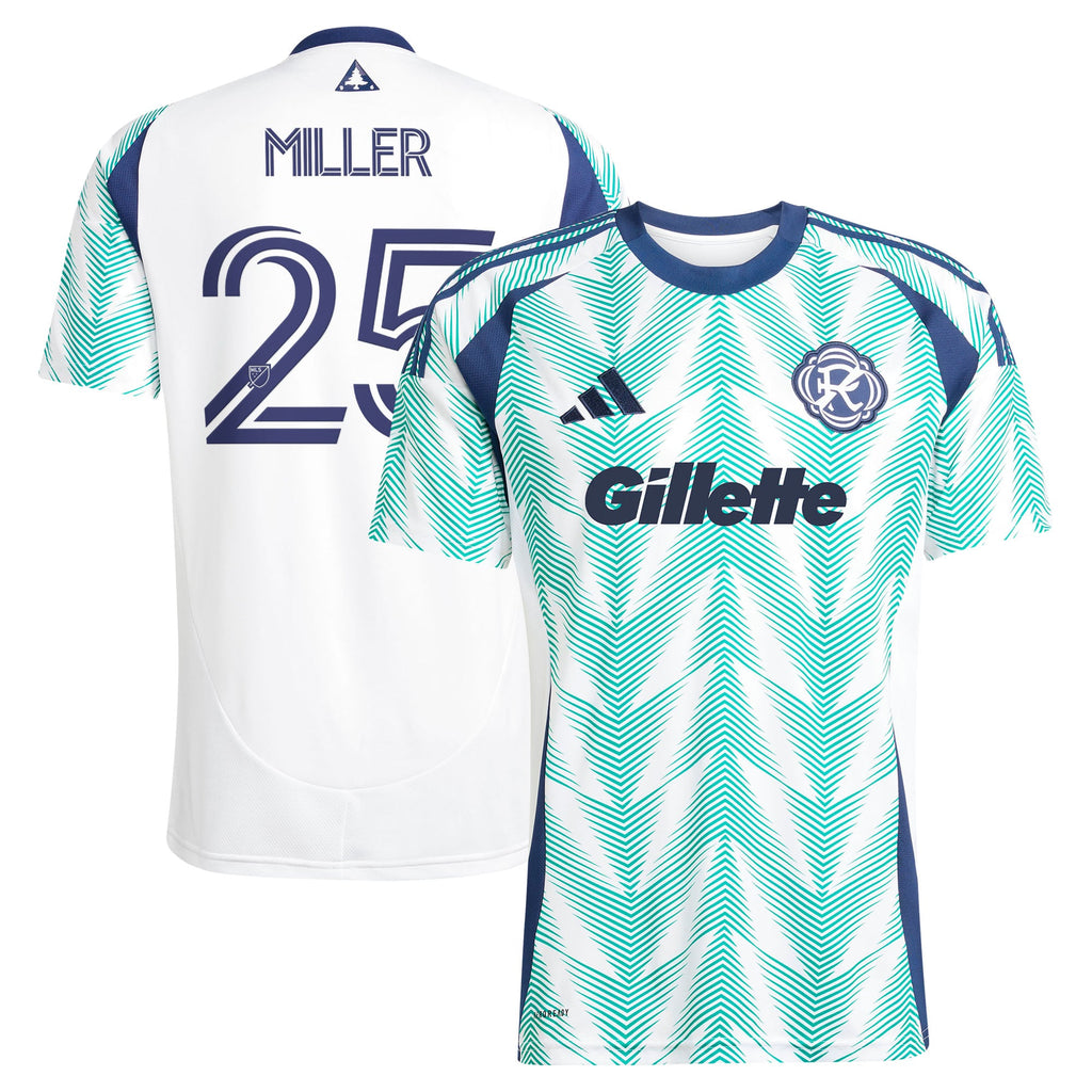 Men's New England Revolution Peyton Miller White 2025 Eastern White Pine X Flag of New England Replica Jersey