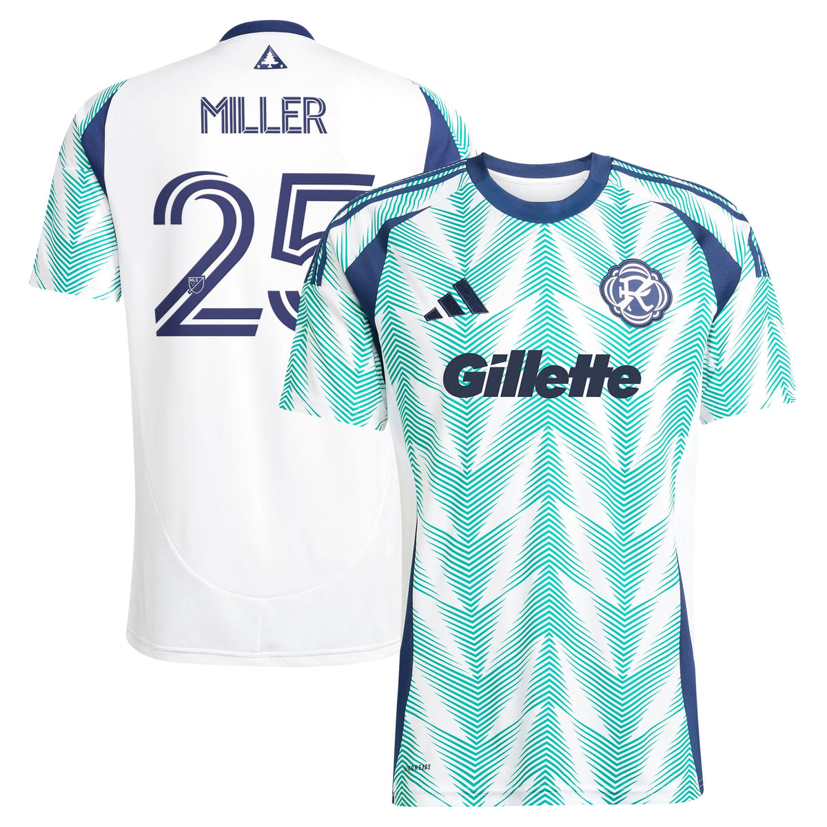 Men's New England Revolution Peyton Miller White 2025 Eastern White Pine X Flag of New England Replica Jersey
