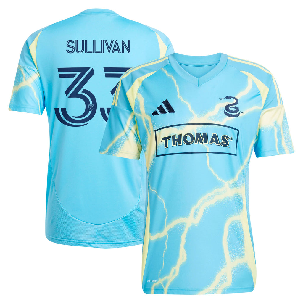 Men's Philadelphia Union Quinn Sullivan Blue 2025 The Voltage Kit Replica Player Jersey