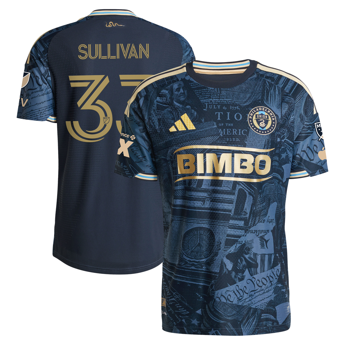 Men's Philadelphia Union Quinn Sullivan Navy 2026 1776 Kit On-Field Authentic Patch Jersey