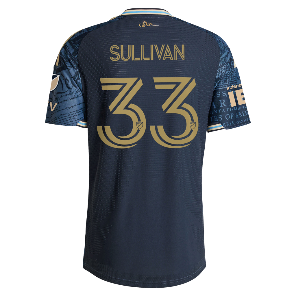Men's Philadelphia Union Quinn Sullivan Navy 2026 1776 Kit On-Field Authentic Patch Jersey
