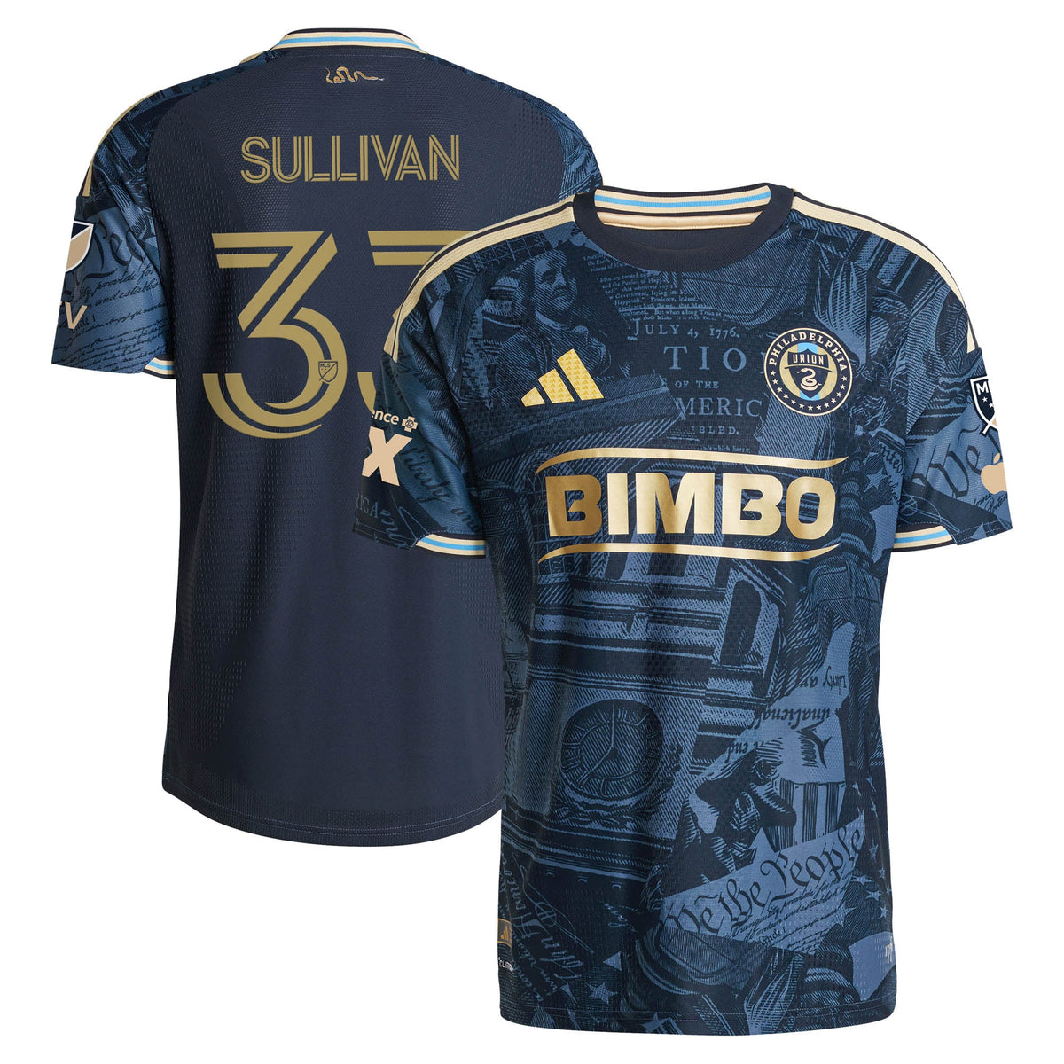 Men's Philadelphia Union Quinn Sullivan Navy 2026 1776 Kit On-Field Authentic Patch Jersey