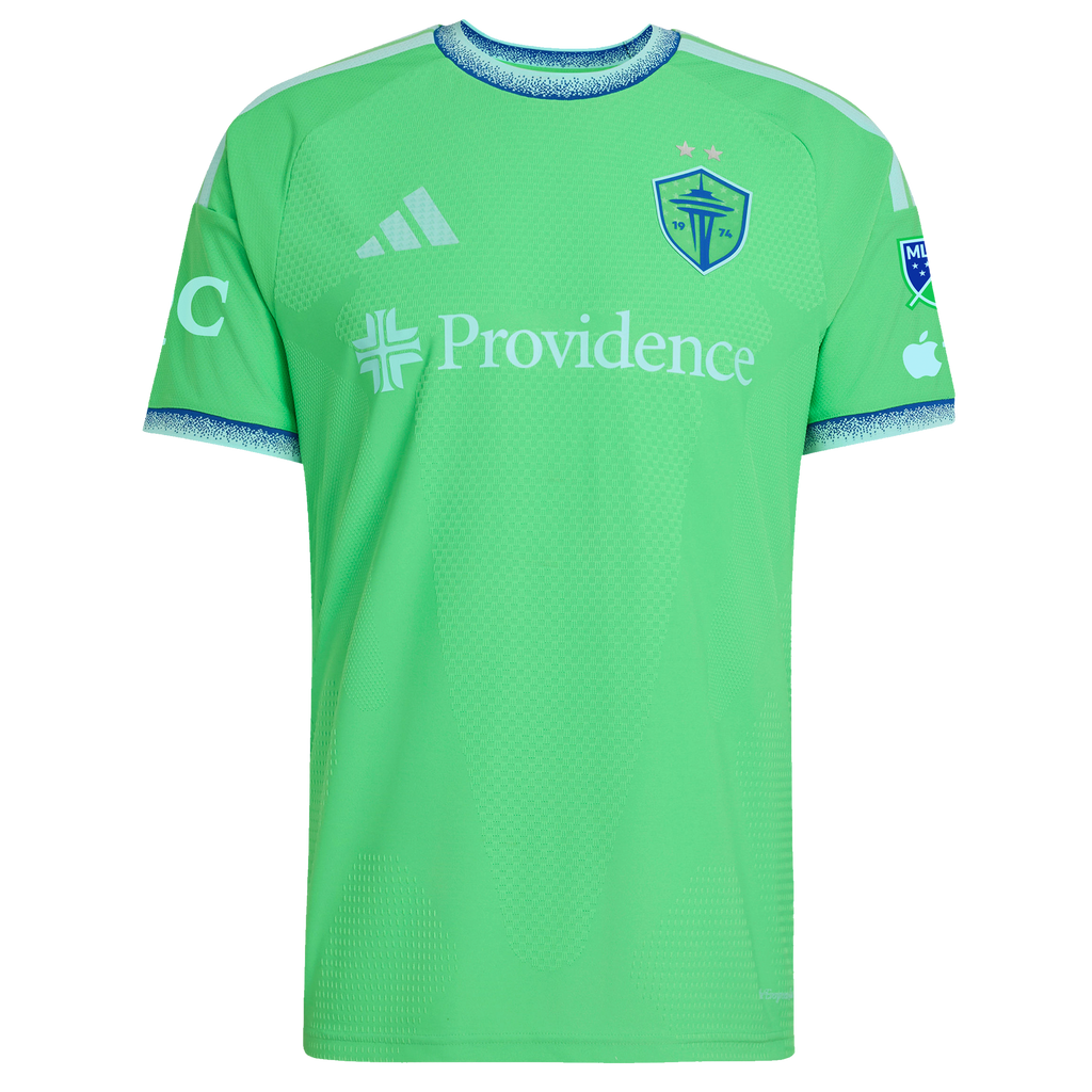 Men's Seattle Sounders FC Rave Green 2026 The Evergreen State Kit On-Field Authentic Patch Jersey