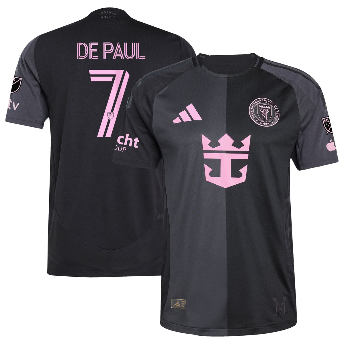 Men's Inter Miami CF Rodrigo De Paul Black 2025 The Fortitude Kit Authentic Player Jersey