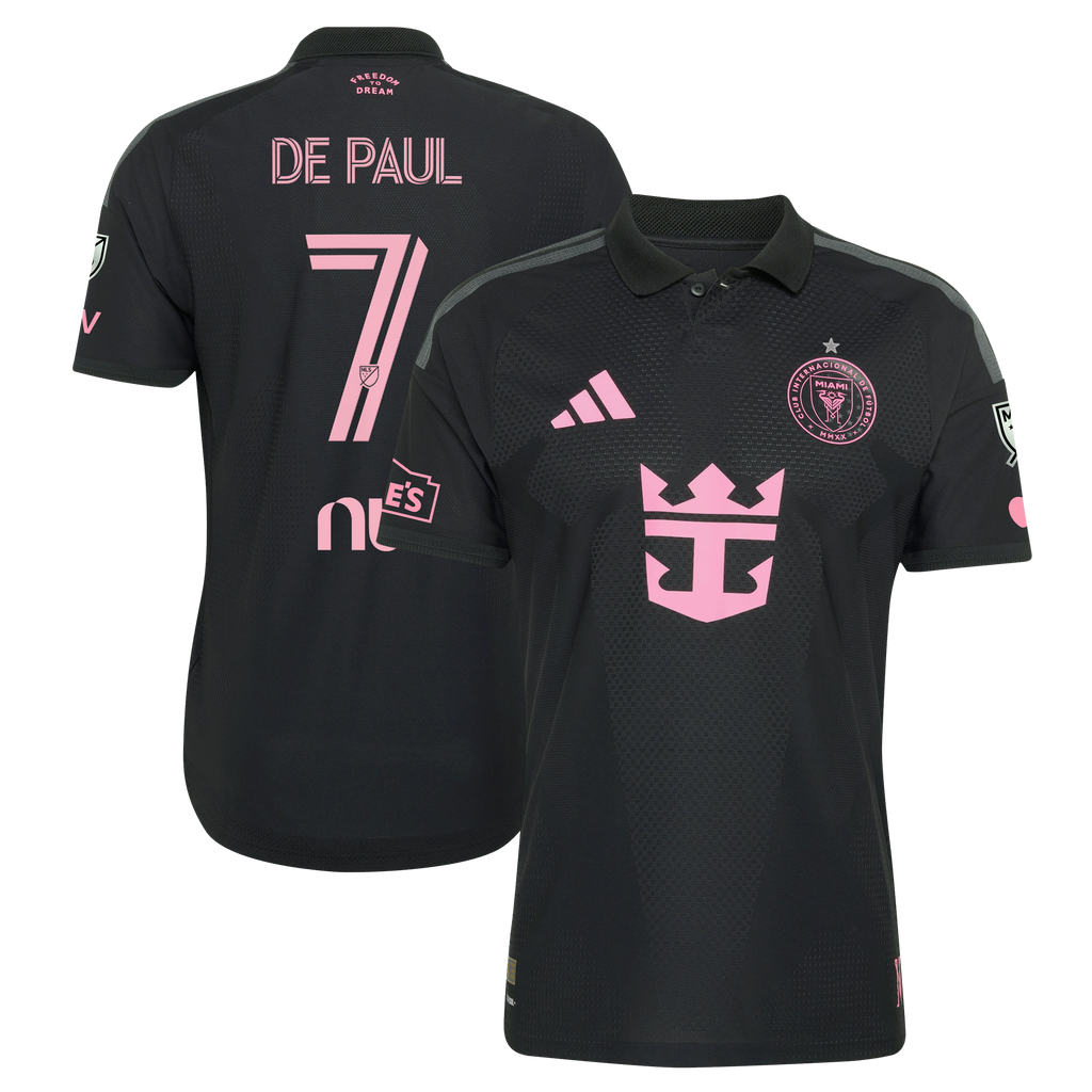 Men's Inter Miami CF Rodrigo De Paul Black 2026 Presagio On-Field Authentic Patch Jersey