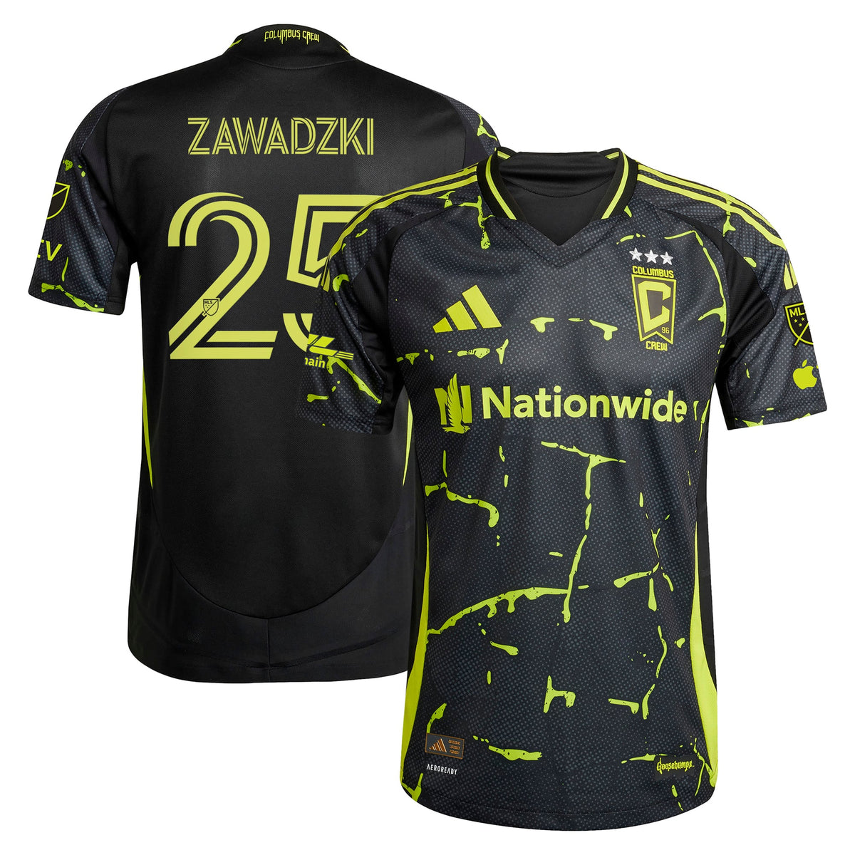 Men's Columbus Crew Sean Zawadzki Black 2025 The Goosebumps Kit Authentic Player Jersey