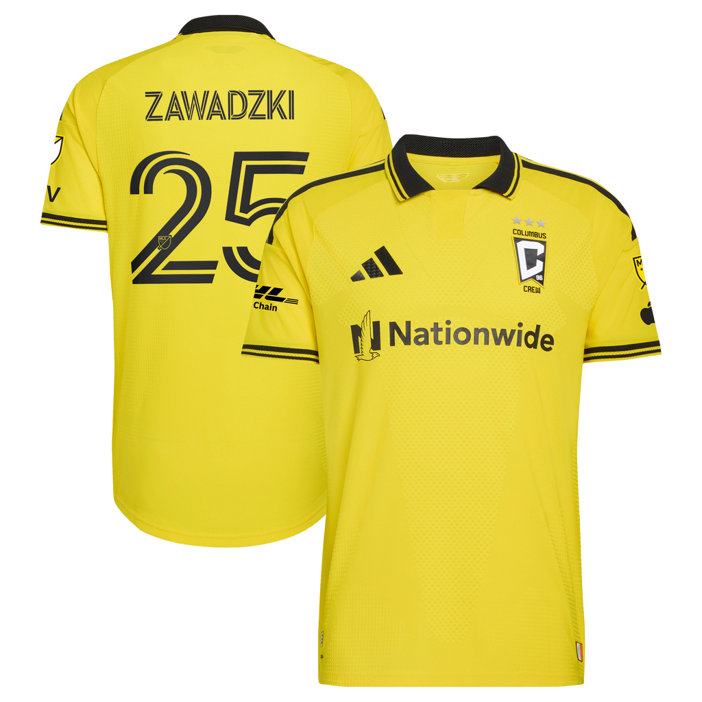 Men's Columbus Crew Sean Zawadzki Yellow 2026 The Crafted for Excellence Kit On-Field Authentic Patch Jersey