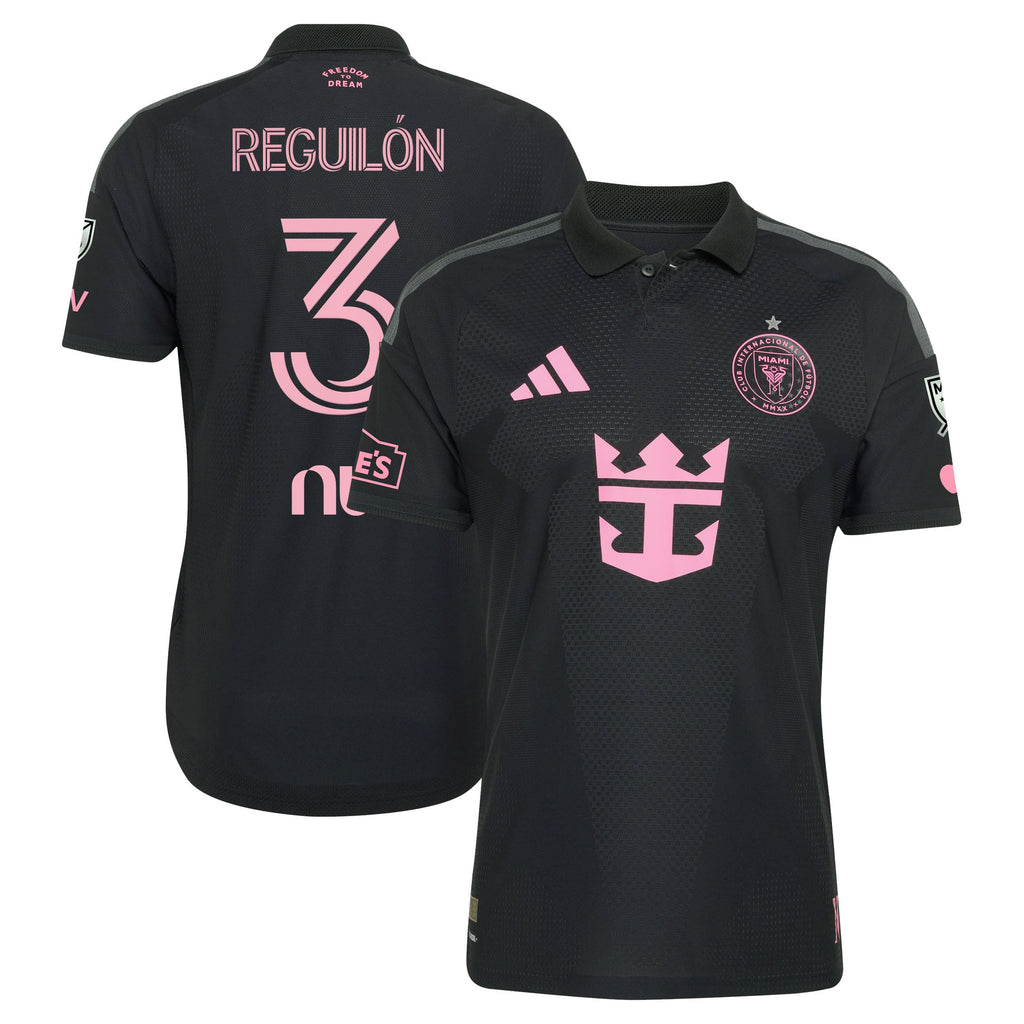 Men's Inter Miami CF Sergio Reguilón Black 2026 Presagio On-Field Authentic Patch Jersey