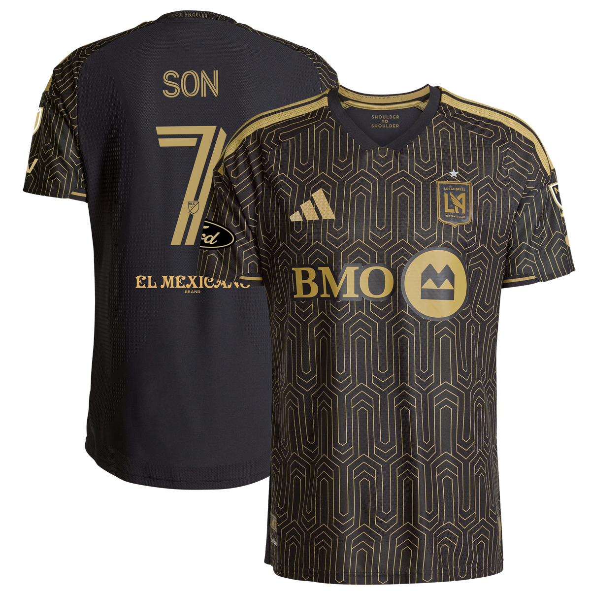 Men's LAFC Son Heung-Min Black 2026 Primary Kit On-Field Authentic Patch Jersey