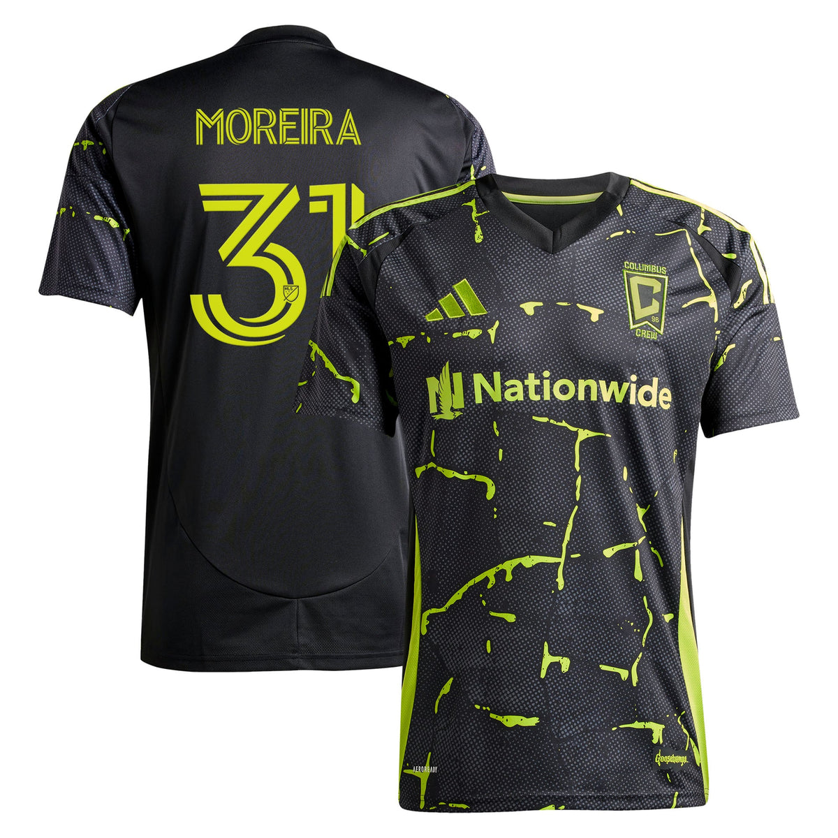 Men's Columbus Crew Steven Moreira Black 2025 The Goosebumps Kit Replica Jersey