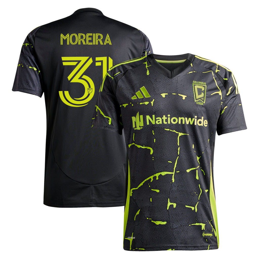 Men's Columbus Crew Steven Moreira Black 2025 The Goosebumps Kit Replica Jersey