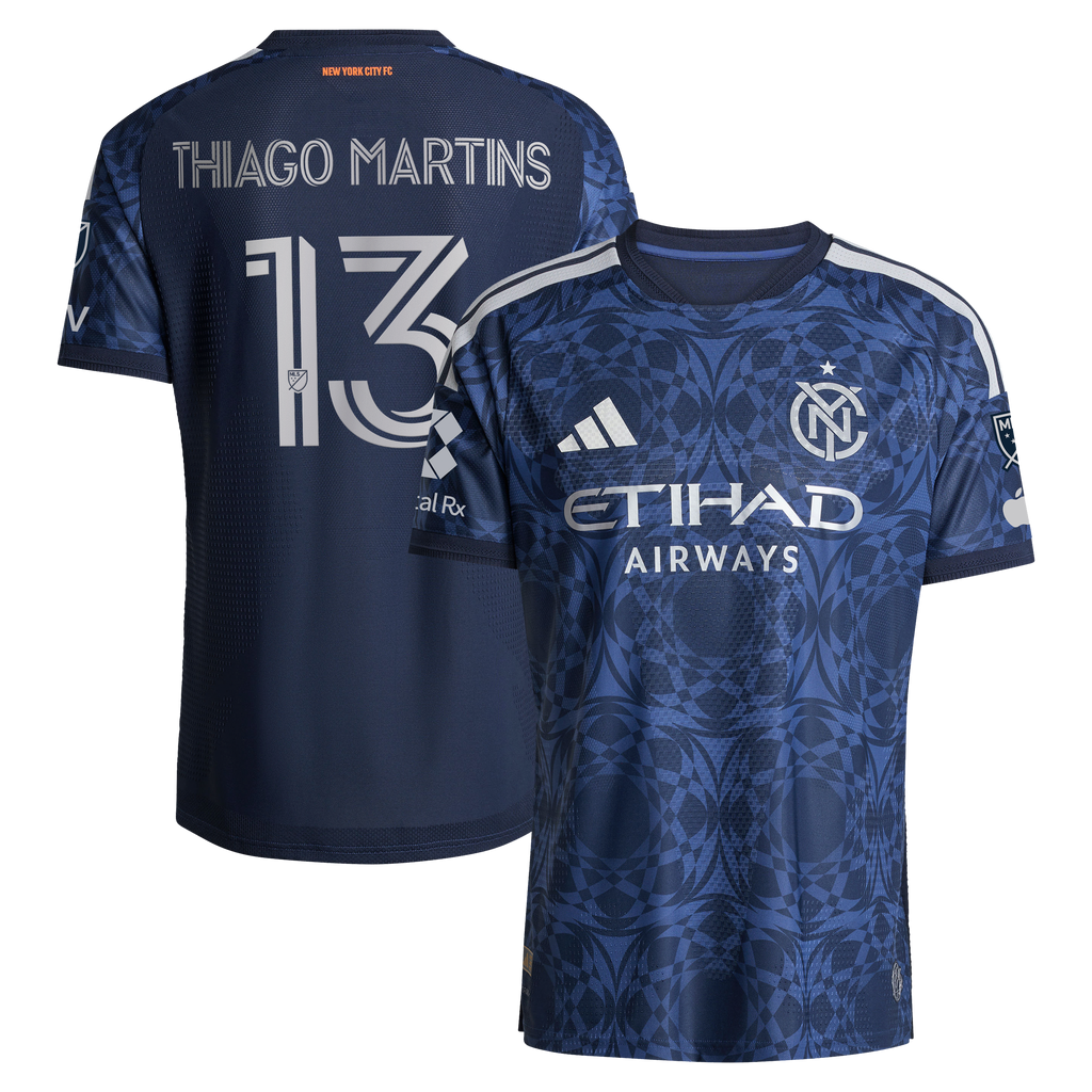 Men's New York City FC Thiago Martins Blue 2026 The All Nations Kit On-Field Authentic Patch Jersey