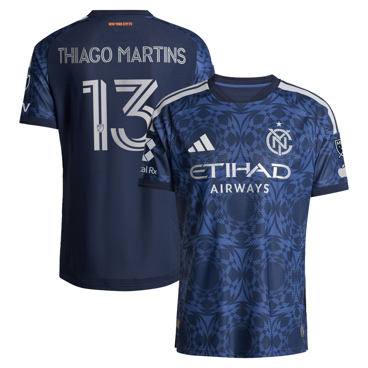 Men's New York City FC Thiago Martins Blue 2026 The All Nations Kit On-Field Authentic Patch Jersey