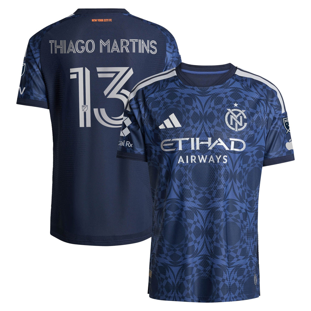 Men's New York City FC Thiago Martins Blue 2026 The All Nations Kit On-Field Authentic Patch Jersey