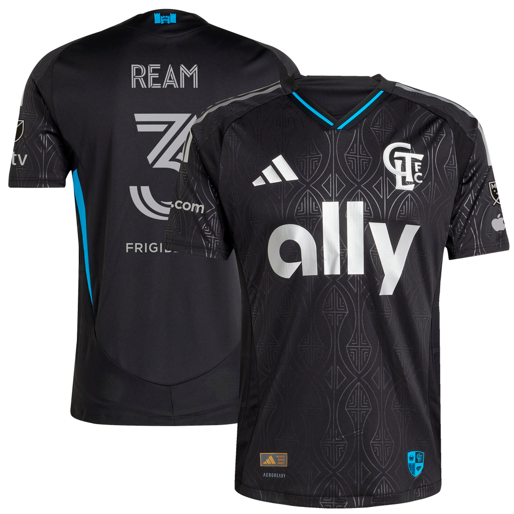 Men's Charlotte FC Tim Ream Black 2025 Fortress Kit Authentic Player Jersey