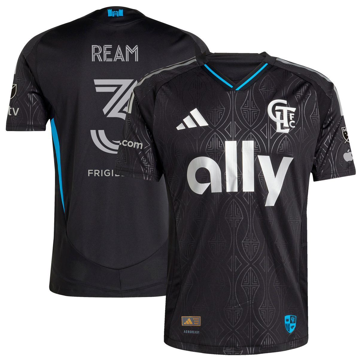 Men's Charlotte FC Tim Ream Black 2025 Fortress Kit Authentic Player Jersey