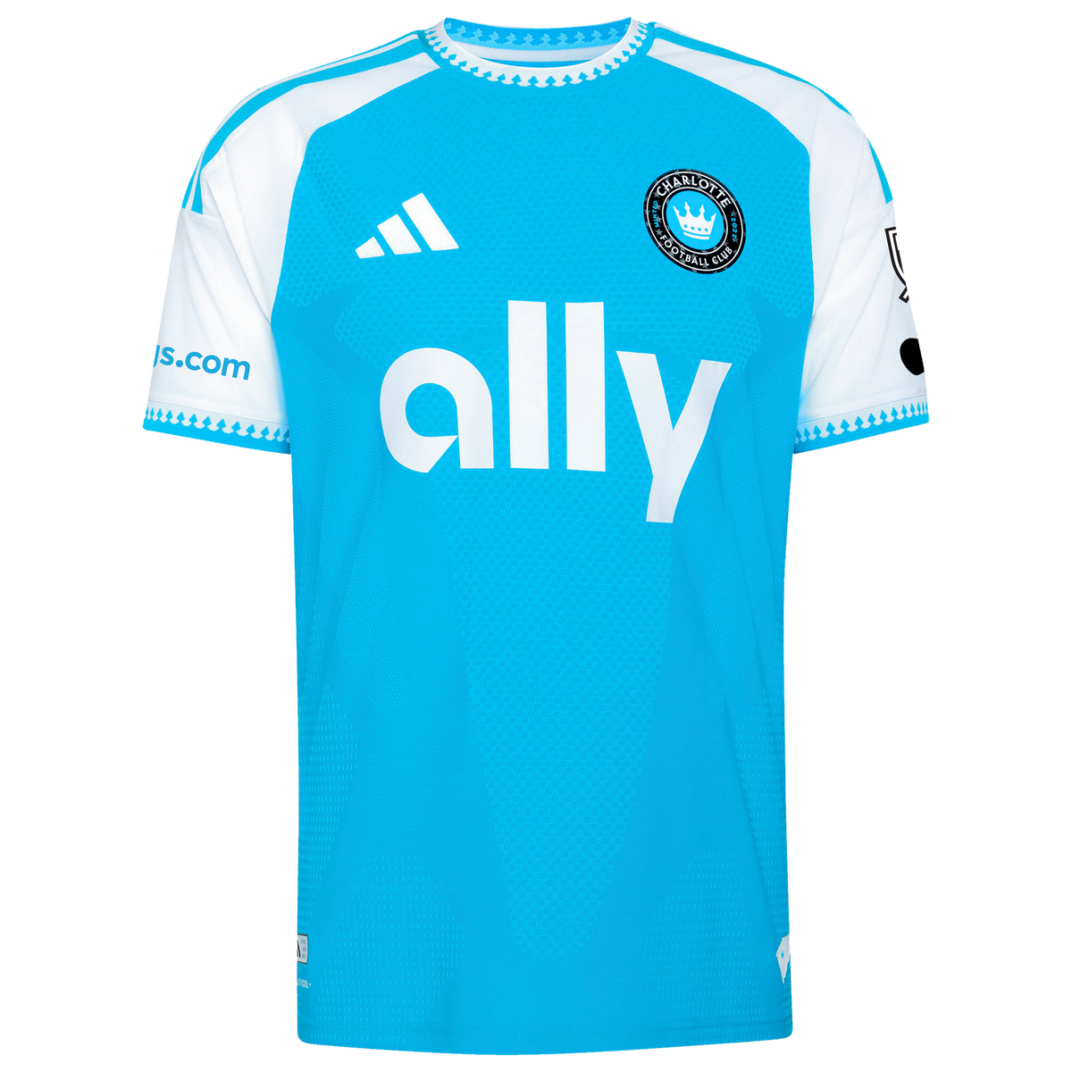 Men's Charlotte FC Tim Ream Blue 2026 Carolina Kit: Crowns Up On-Field Authentic Patch Jersey