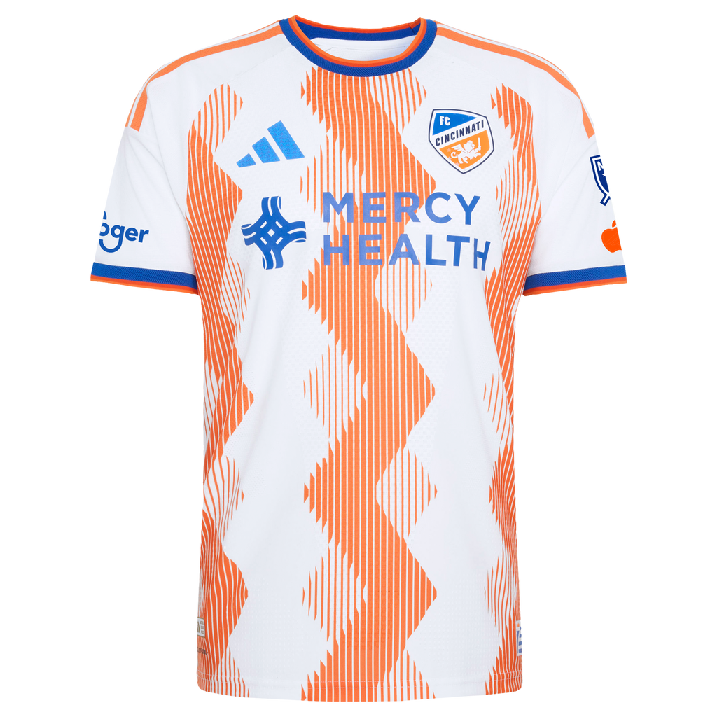 Men's FC Cincinnati White 2026 The Seven Hills Kit On-Field Authentic Patch Jersey