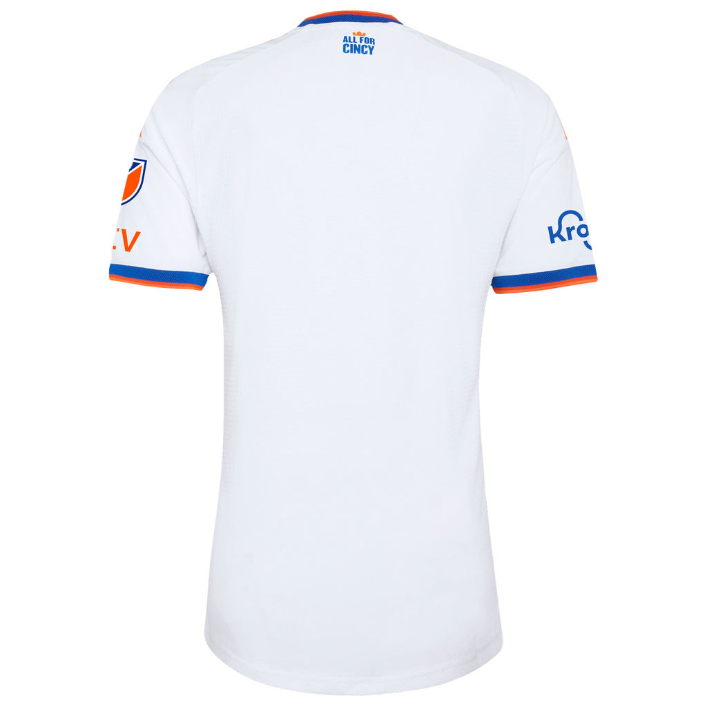 Men's FC Cincinnati White 2026 The Seven Hills Kit On-Field Authentic Patch Jersey