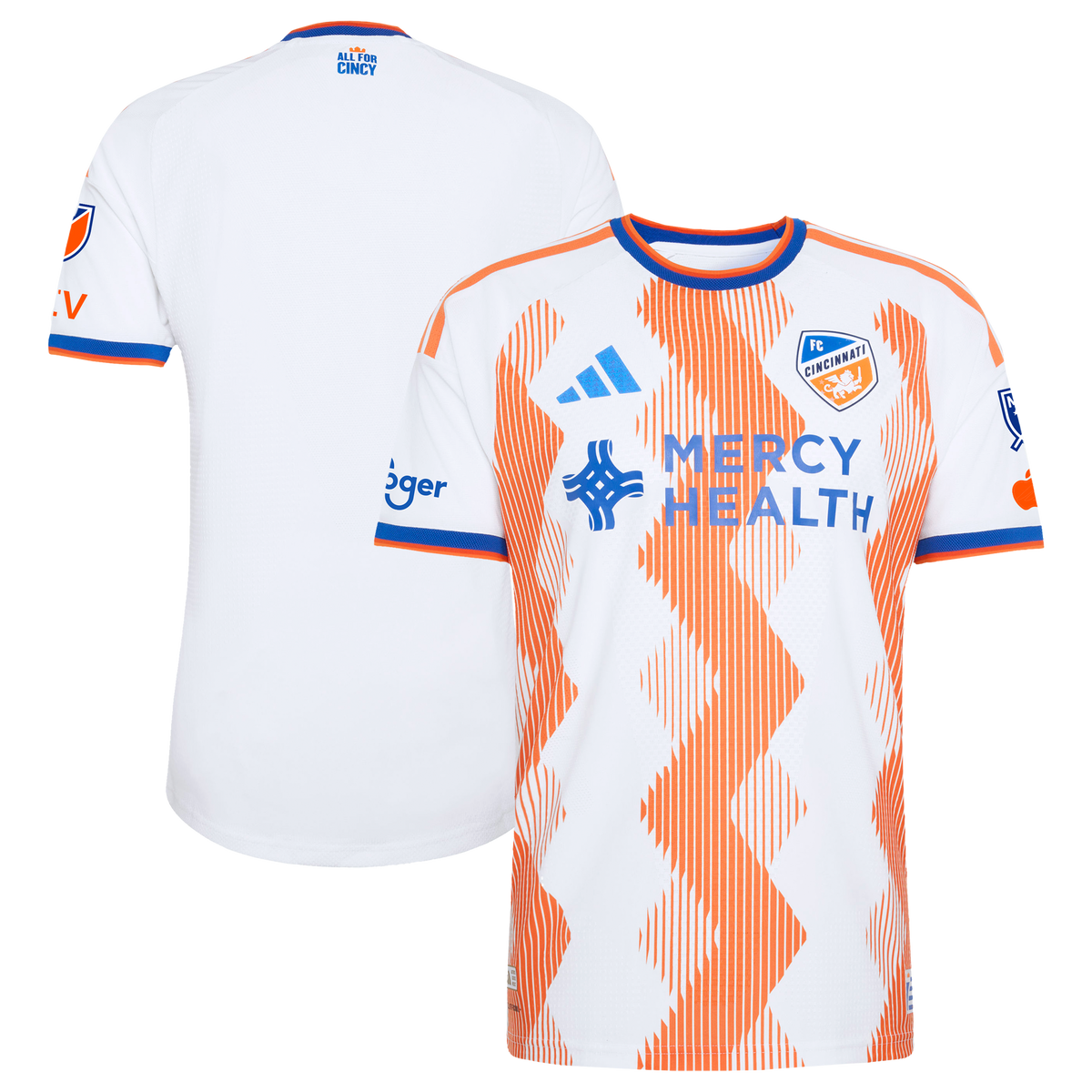 Men's FC Cincinnati White 2026 The Seven Hills Kit On-Field Authentic Patch Jersey