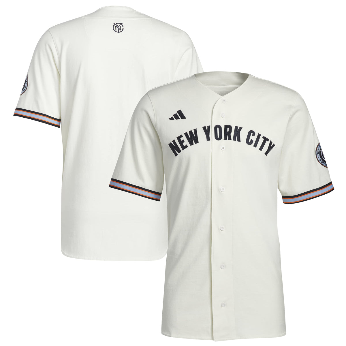 Men's New York City FC White MLS x US Sports Baseball Jersey