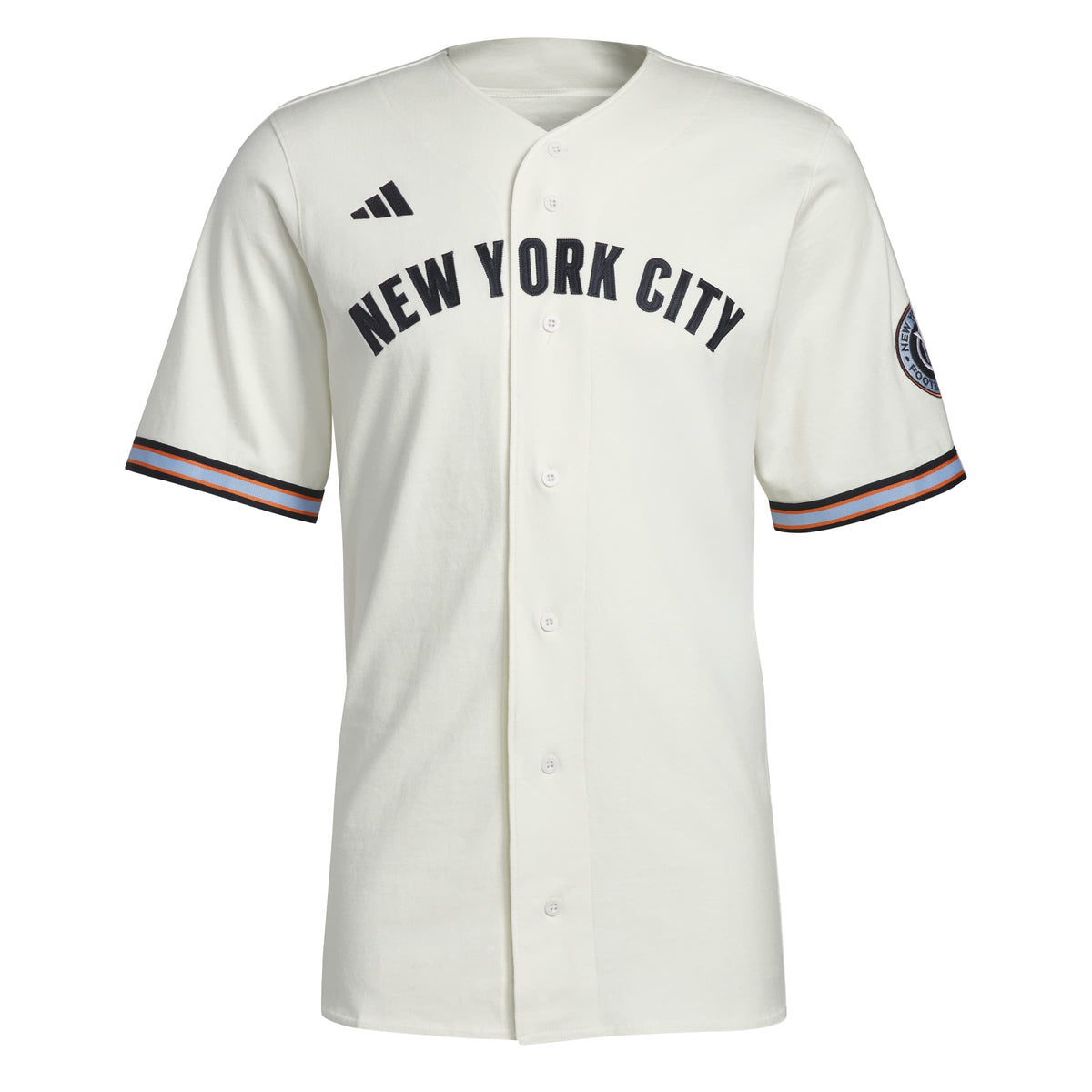 Men's New York City FC White MLS x US Sports Baseball Jersey