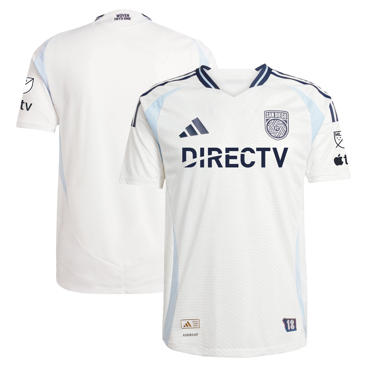 Men's San Diego FC White 2025 Woven Into One Authentic Jersey
