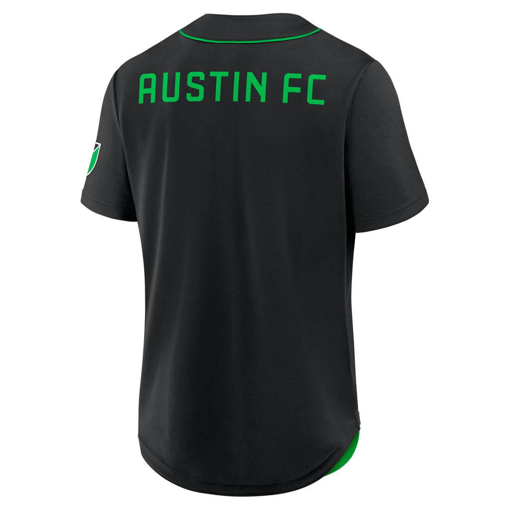 Men's Austin FC Black Injury Time Baseball Jersey