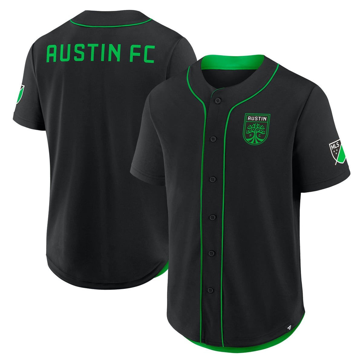 Men's Austin FC Black Injury Time Baseball Jersey