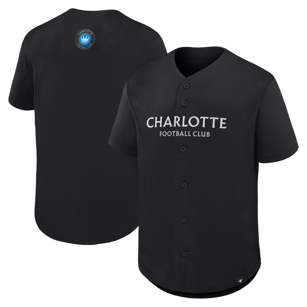 Men's Charlotte FC Black Maximum Intensity Button-Up Jersey