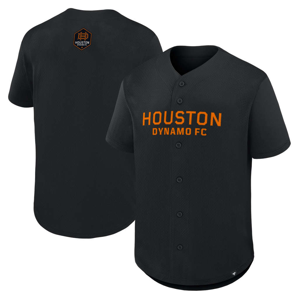 Men's Houston Dynamo FC Black Maximum Intensity Button-Up Jersey