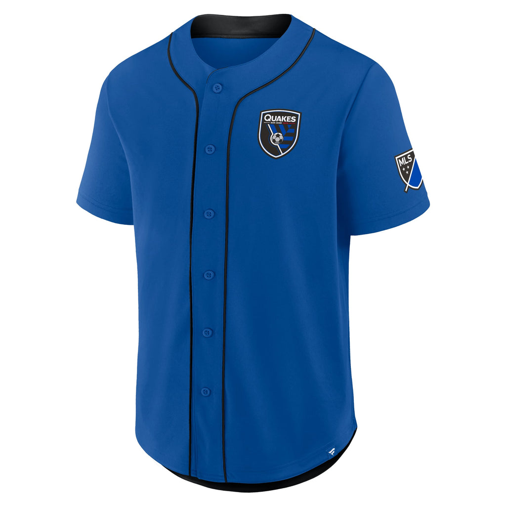 Men's San Jose Earthquakes Blue Injury Time Baseball Jersey