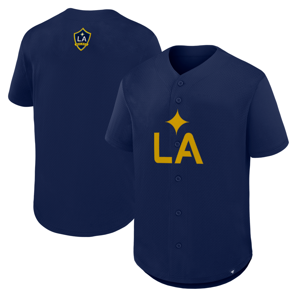 Men's LA Galaxy Navy Maximum Intensity Button-Up Jersey