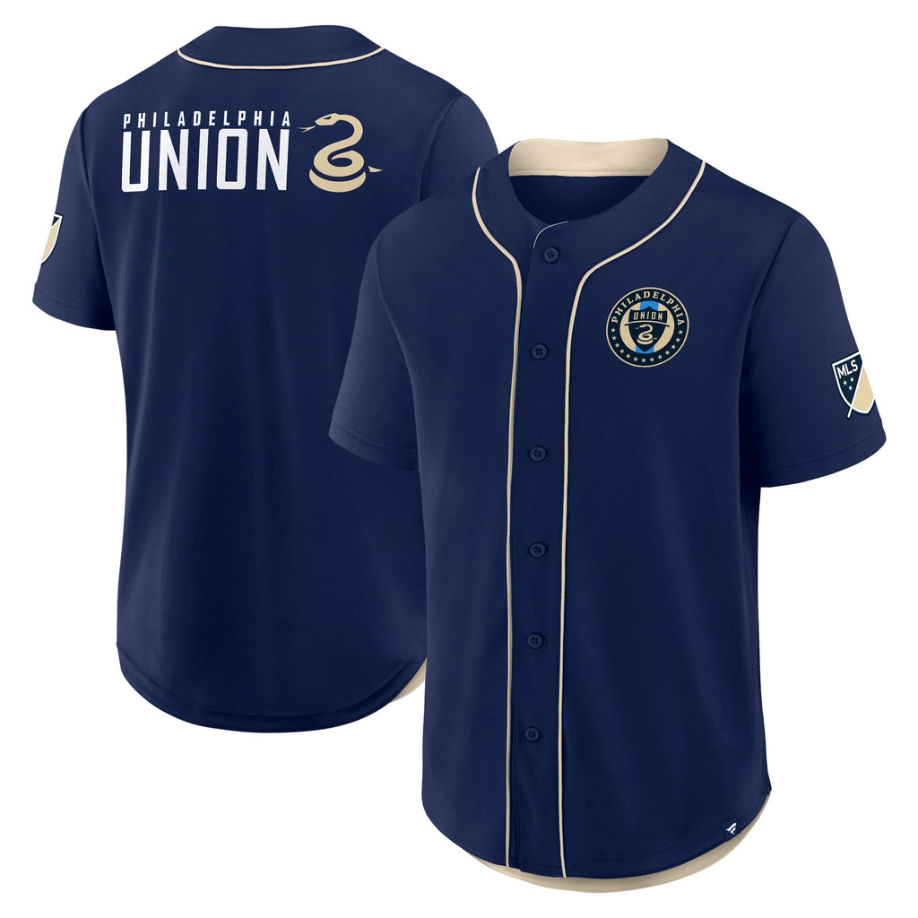 Men's Philadelphia Union Navy Injury Time Baseball Jersey